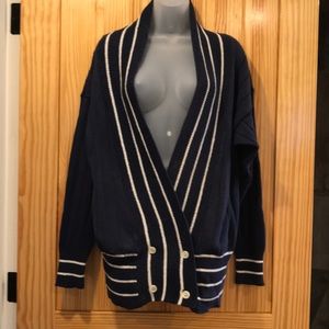 FINAL PRICE Vintage mid 90s Blue & White Cotton Ramie Sweater